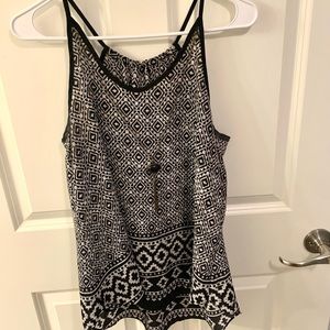 Aztec Print Tank with Statement Necklace
